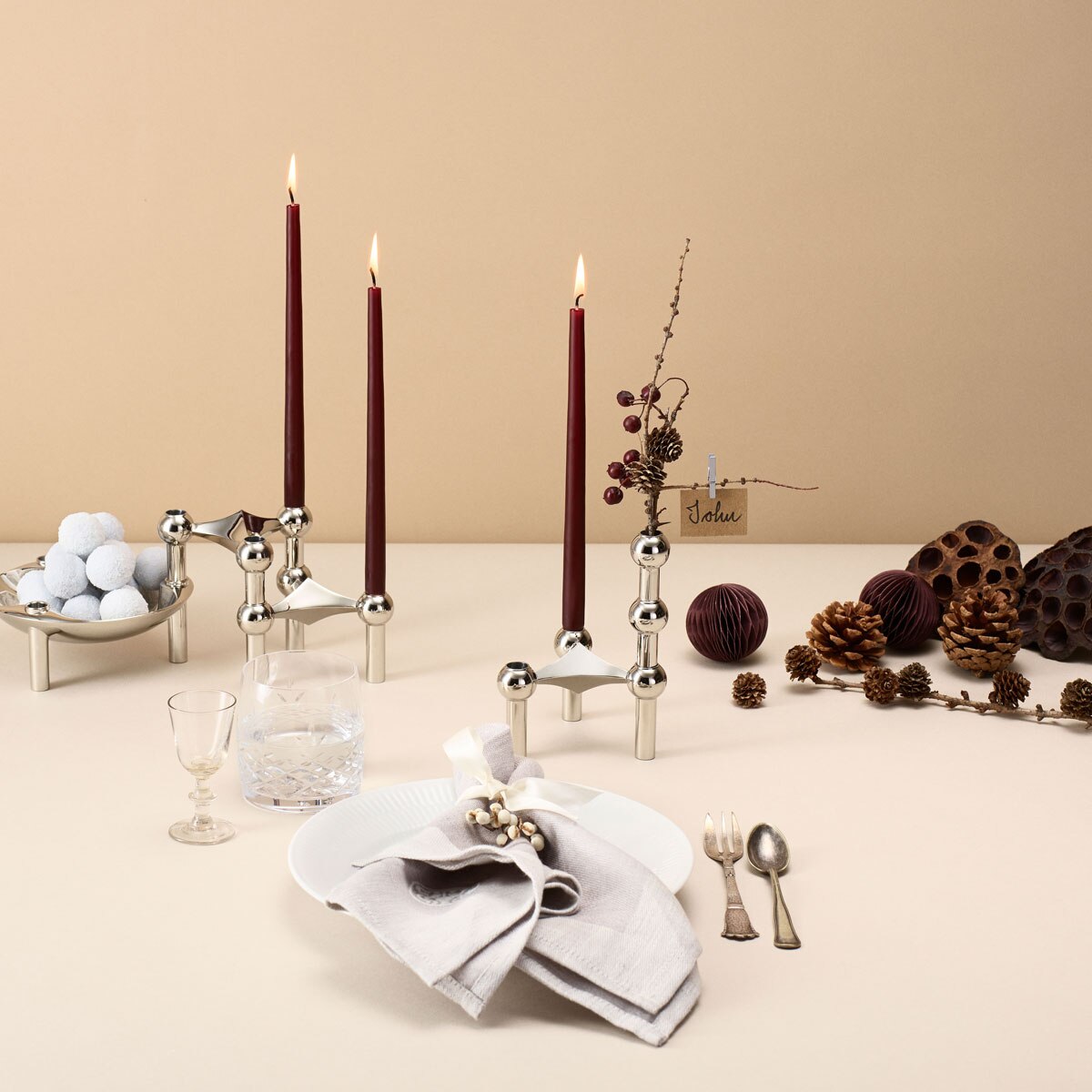 Molecular Structure Stainless Steel Candle Holder Decor NALANI