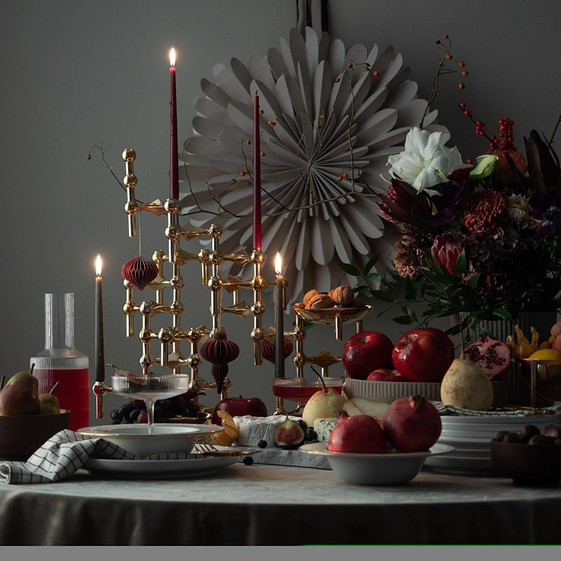 Molecular Structure Stainless Steel Candle Holder Decor NALANI
