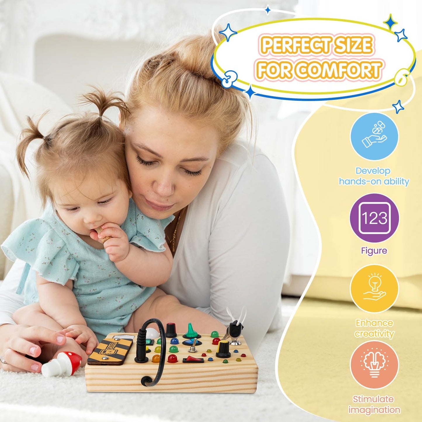 Montessori Busy Board With 27 LED Lights For Toddlers NALANI