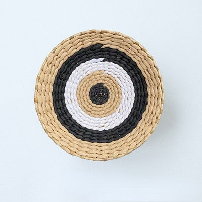 Moroccan Style Straw Wall Plate Ethnic Home Decoration 30cm H NaLani