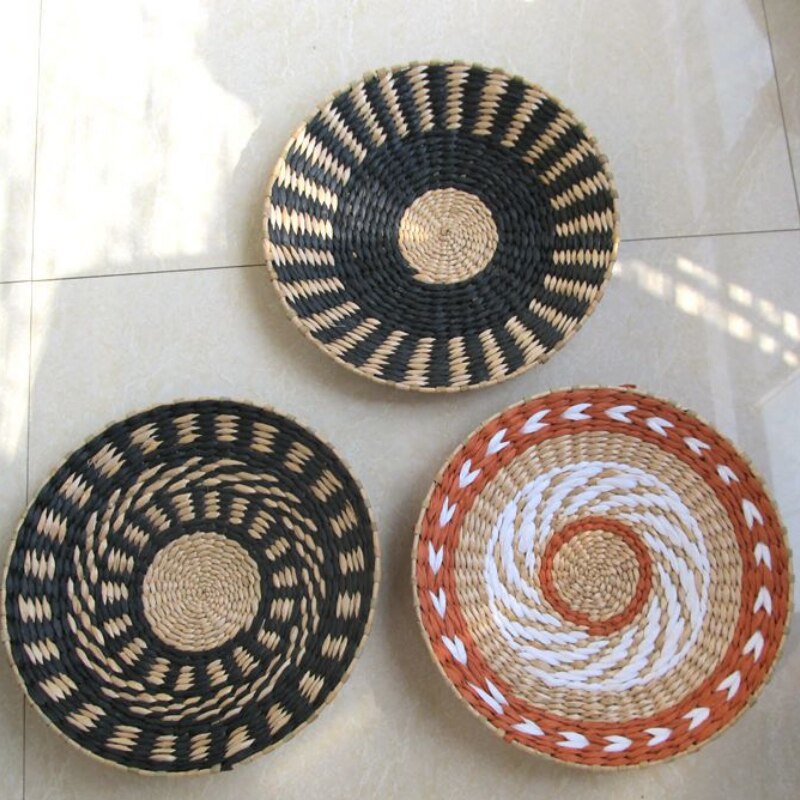 Moroccan Style Straw Wall Plate Ethnic Home Decoration 30cm NaLani