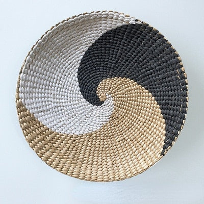 Moroccan Style Straw Wall Plate Ethnic Home Decoration 30cm C NaLani