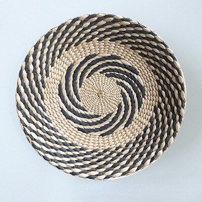 Moroccan Style Straw Wall Plate Ethnic Home Decoration 30cm D NaLani