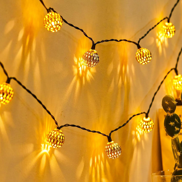 Moroccan Style Waterproof Solar Light Chains for Outdoor Decor NaLani