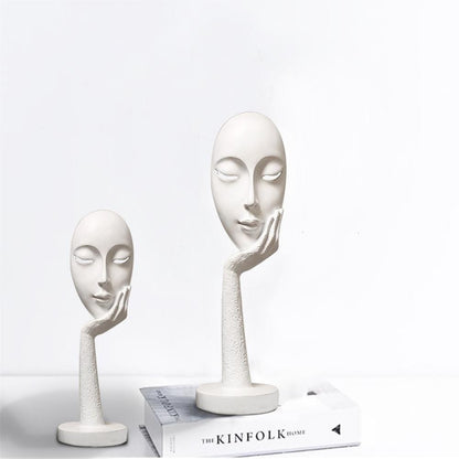 Table Accent Sculpture for Minimal Classic Home Decor Set of 2 (Small + Regular) White NaLani