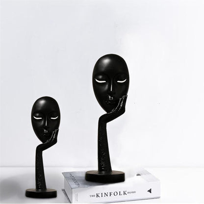Table Accent Sculpture for Minimal Classic Home Decor Set of 2 (Small + Regular) Black NaLani