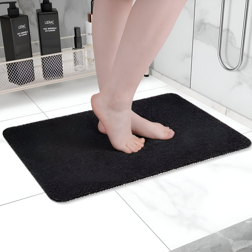 Non Slip Shower Mat With Soft Foot Support Safe Showering Black NALANI