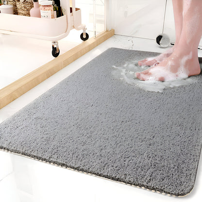 Non Slip Shower Mat With Soft Foot Support Safe Showering Grey NALANI