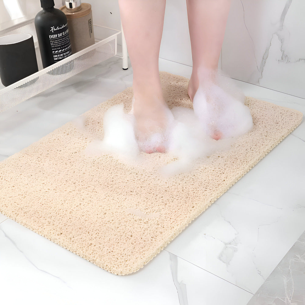 Non Slip Shower Mat With Soft Foot Support Safe Showering Khaki NALANI