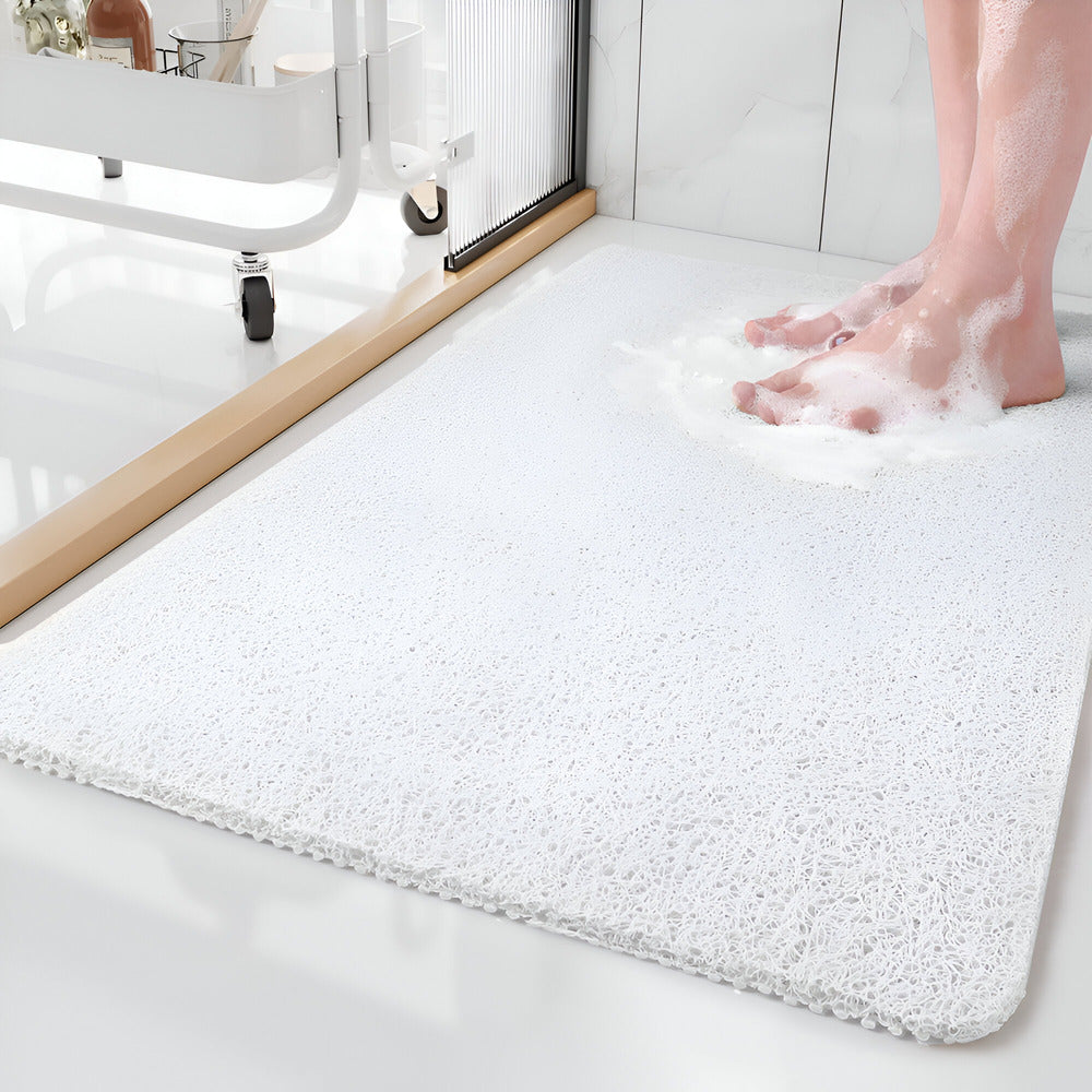 Non Slip Shower Mat With Soft Foot Support Safe Showering White NALANI