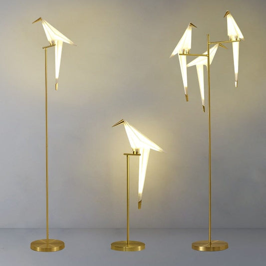 Nordic Acrylic Bird Floor Lamp With Modern Metal Base NALANI