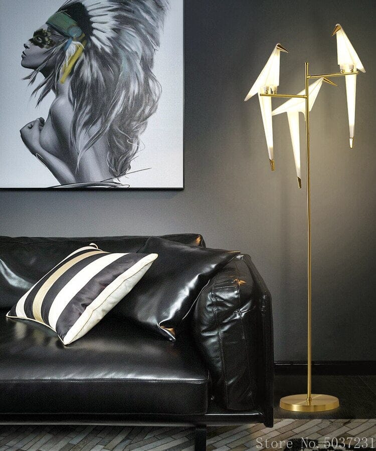 Nordic Acrylic Bird Floor Lamp With Modern Metal Base NALANI