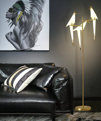 Nordic Acrylic Bird Floor Lamp With Modern Metal Base NALANI