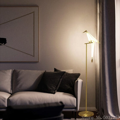 Nordic Acrylic Bird Floor Lamp With Modern Metal Base Single Bird UK plug NALANI