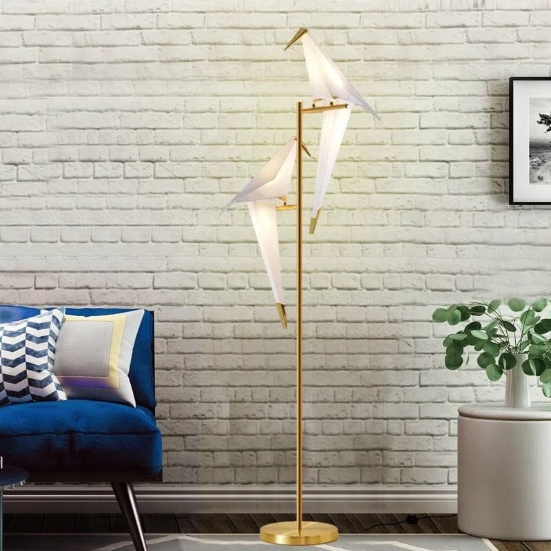 Nordic Acrylic Bird Floor Lamp With Modern Metal Base Two Birds UK plug NALANI
