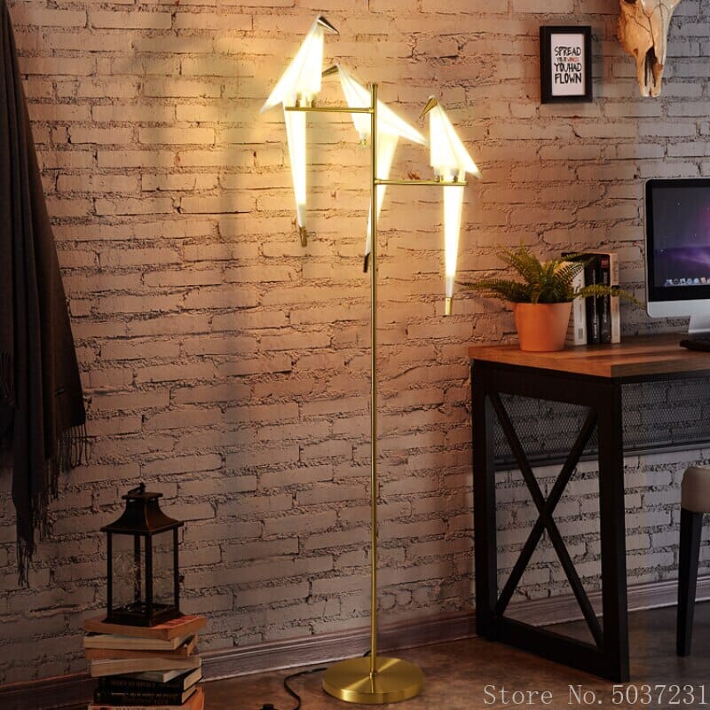 Nordic Acrylic Bird Floor Lamp With Modern Metal Base Three Birds UK plug NALANI