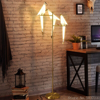 Nordic Acrylic Bird Floor Lamp With Modern Metal Base Three Birds UK plug NALANI