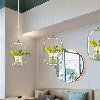 Nordic Circular LED Ceiling Pendant Light For Dining Room Green Rectangle NALANI