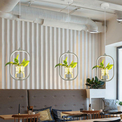 Nordic Circular LED Ceiling Pendant Light For Dining Room Grey Rectangle NALANI