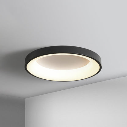 Nordic Circular LED Flush Mount Ceiling Lamp Bedroom Black 19" NALANI