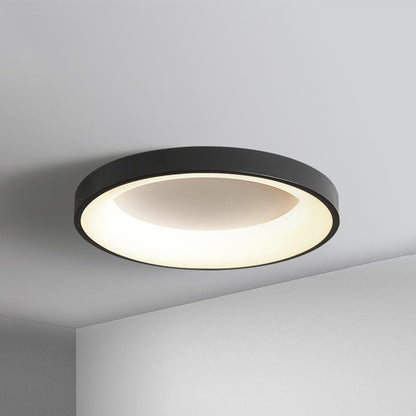Nordic Circular LED Flush Mount Ceiling Lamp Bedroom Black 23.5" NALANI