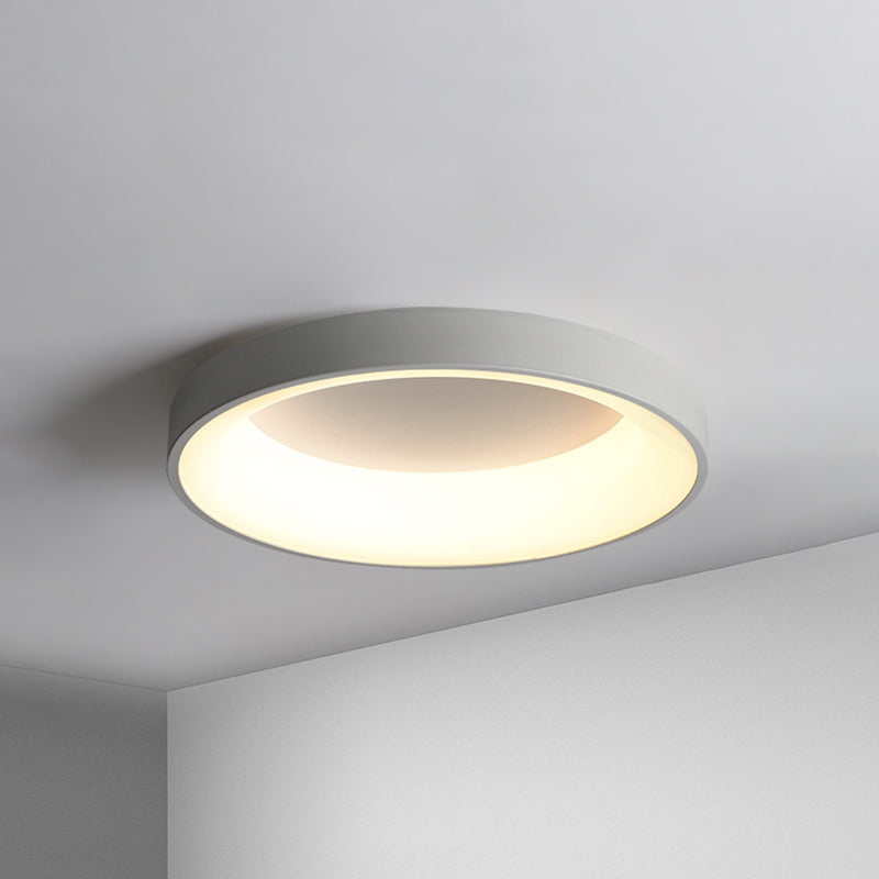 Nordic Circular LED Flush Mount Ceiling Lamp Bedroom Grey 19" NALANI
