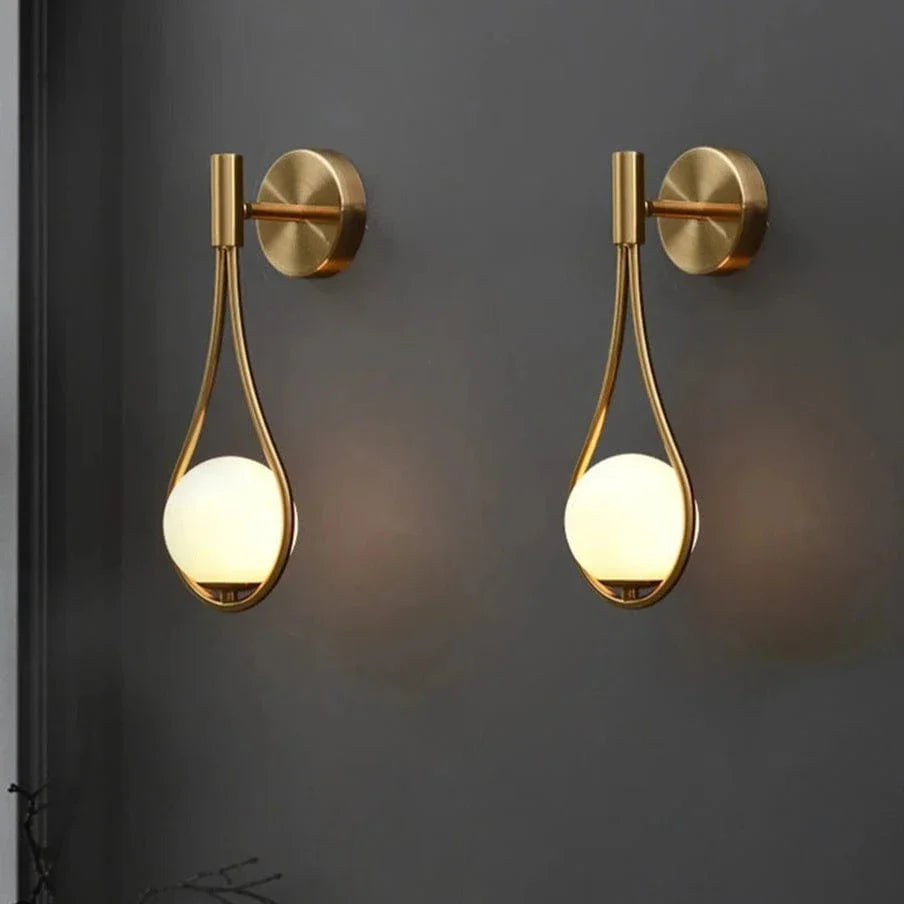 Nordic Glass Wall Lamp G9 LED Minimalist Wall Light Gold 2 NALANI