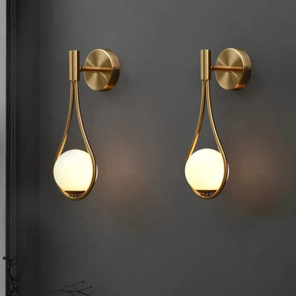 Nordic Glass Wall Lamp G9 LED Minimalist Wall Light Gold 2 NALANI