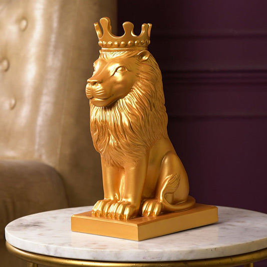 Nordic Minimalist Regal Lion Home Decor Accent for Royal Look Gold NaLani