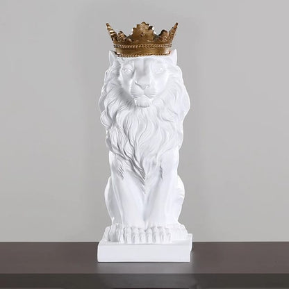 Nordic Minimalist Regal Lion Home Decor Accent for Royal Look White NaLani