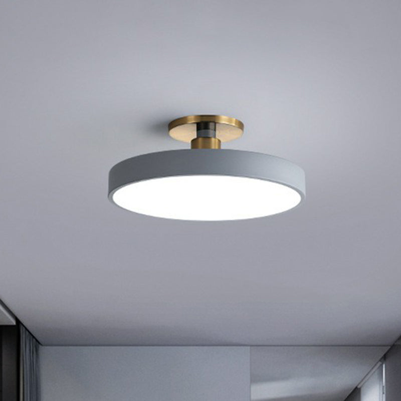 Nordic Style Round Flush Mount LED Ceiling Light for Kids Room Grey NaLani