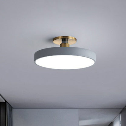 Nordic Style Round Flush Mount LED Ceiling Light for Kids Room Grey NaLani