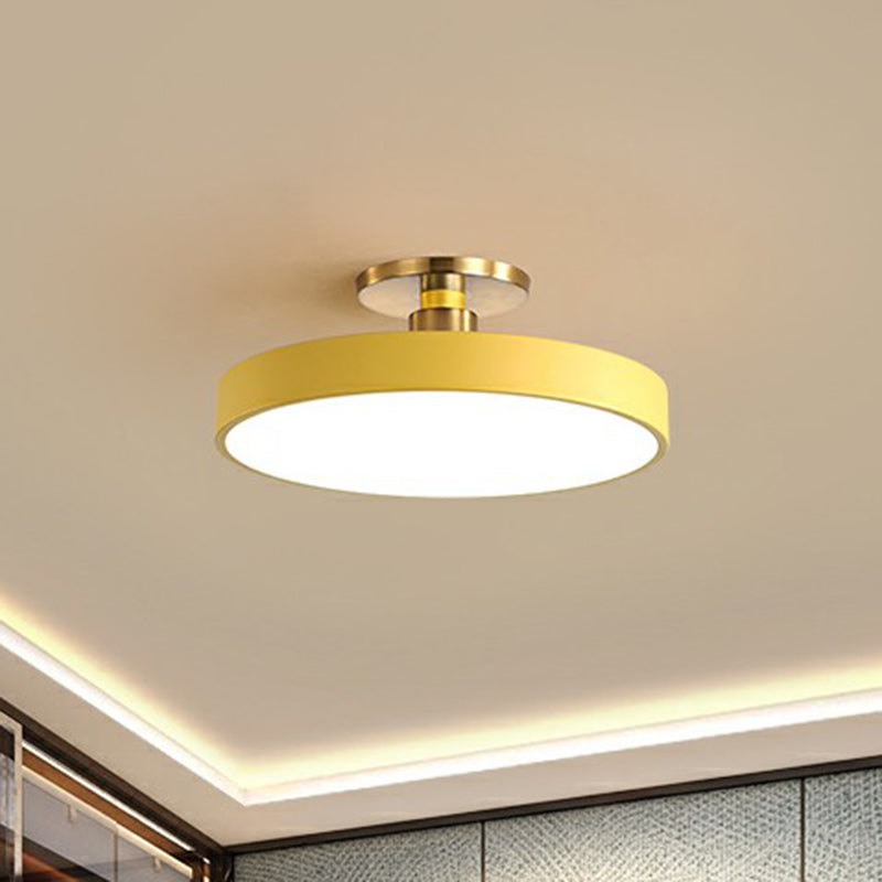 Nordic Style Round Flush Mount LED Ceiling Light for Kids Room Yellow NaLani