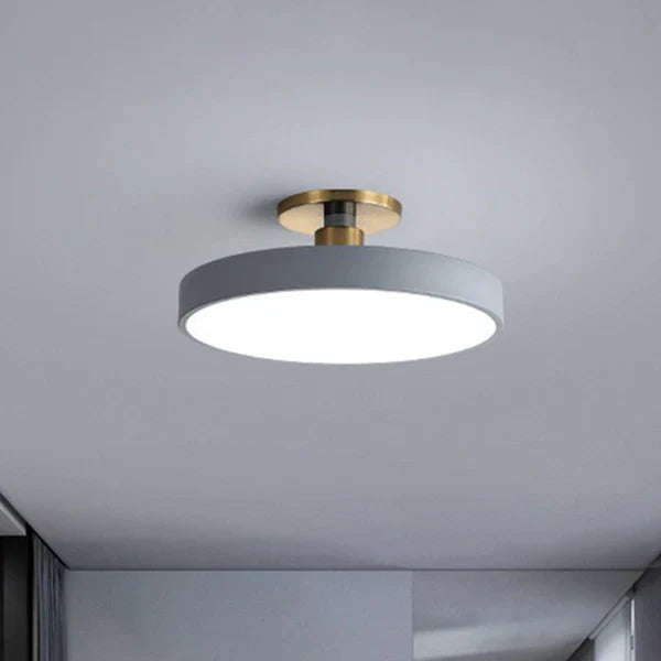 Nordic Style Round Flush Mount LED Light for Bedroom Ceiling Gray NaLani