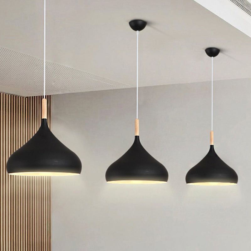 Nordic Teardrop Pendant Light With Metal Shade 1 Light Black NALANI