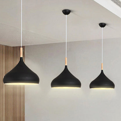 Nordic Teardrop Pendant Light With Metal Shade 1 Light Black NALANI