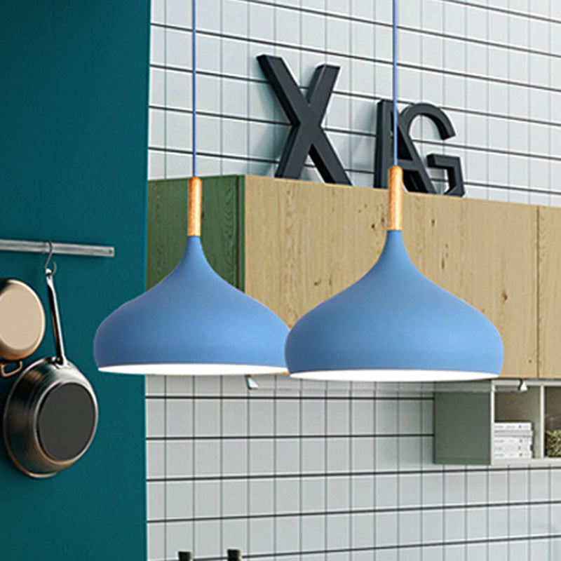 Nordic Teardrop Pendant Light With Metal Shade 1 Light Blue NALANI