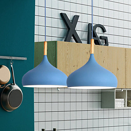 Nordic Teardrop Pendant Light With Metal Shade 1 Light Blue NALANI