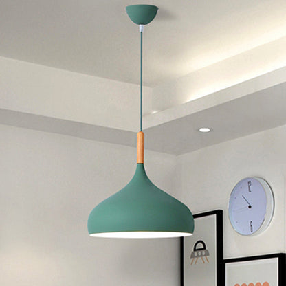 Nordic Teardrop Pendant Light With Metal Shade 1 Light Green NALANI