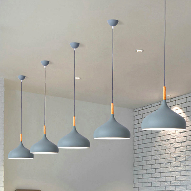 Nordic Teardrop Pendant Light With Metal Shade 1 Light Grey NALANI