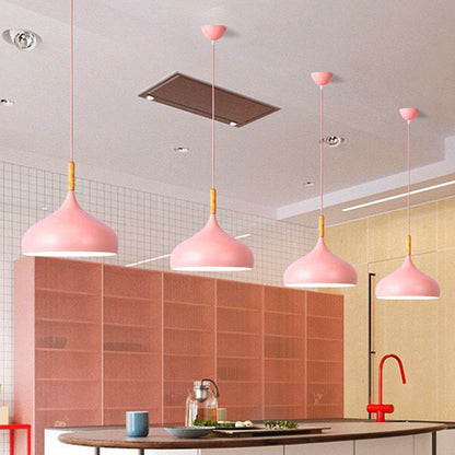 Nordic Teardrop Pendant Light With Metal Shade 1 Light Pink NALANI