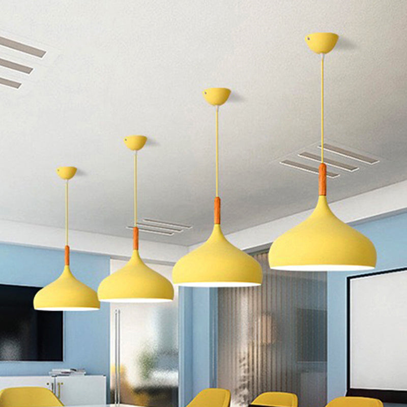 Nordic Teardrop Pendant Light With Metal Shade 1 Light Yellow NALANI