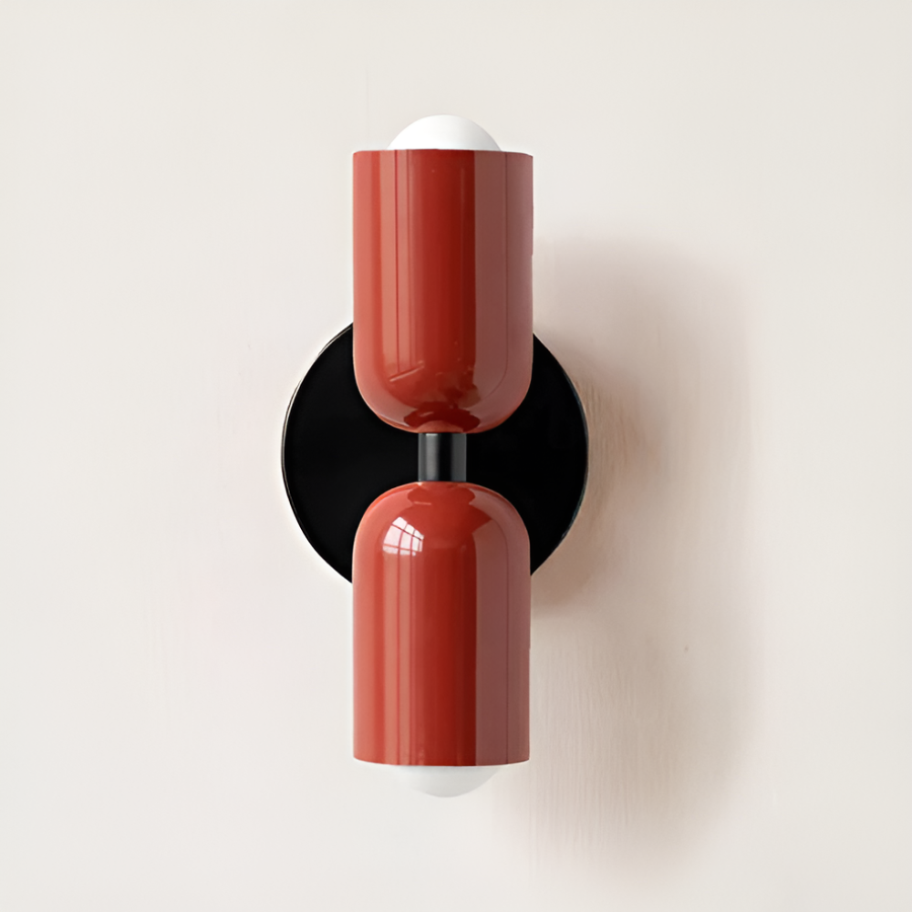 Nordic Two-Sided LED Wall Lamp for Modern Home Lighting Red Black 12 cm x 25 cm NaLani