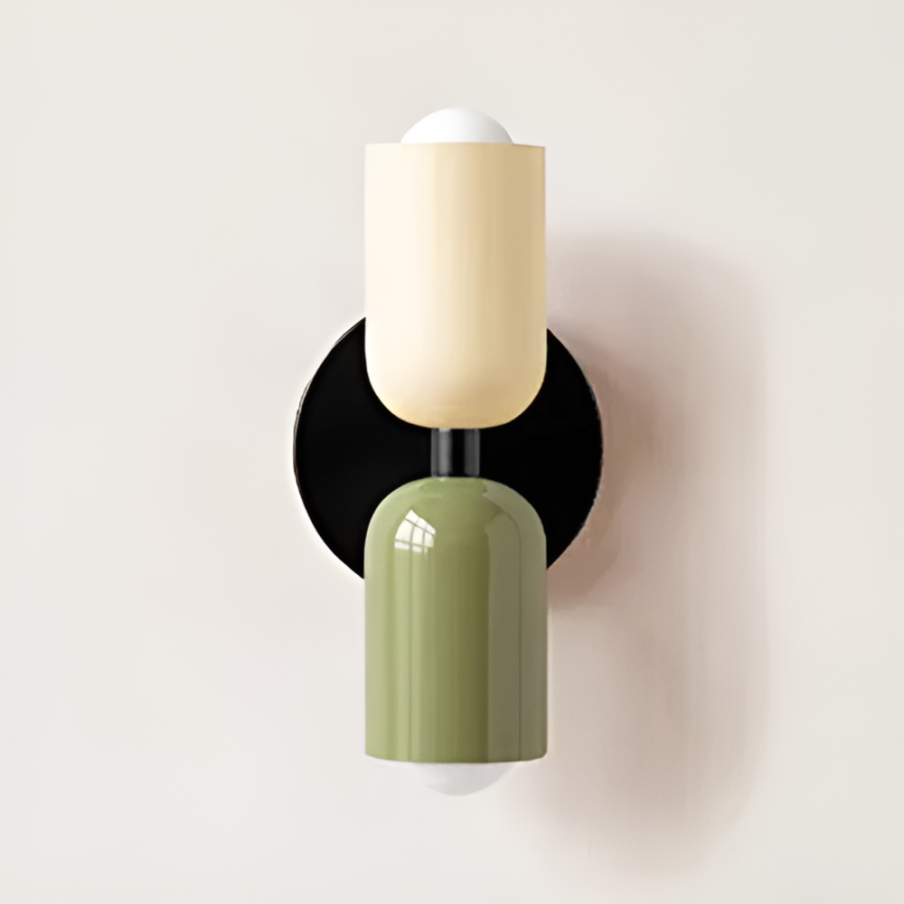 Nordic Two-Sided LED Wall Lamp for Modern Home Lighting Beige Green Black 12 cm x 25 cm NaLani