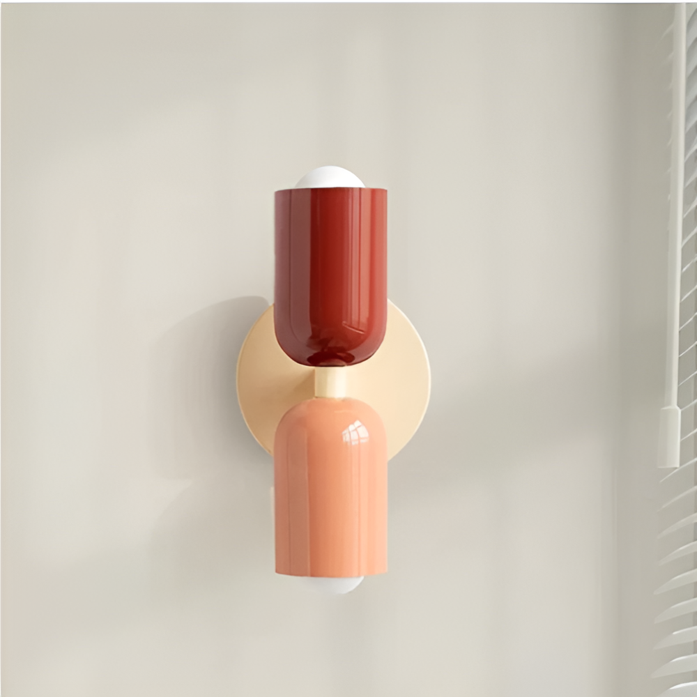 Nordic Two-Sided LED Wall Lamp for Modern Home Lighting Red Pink Beige 12 cm x 25 cm NaLani