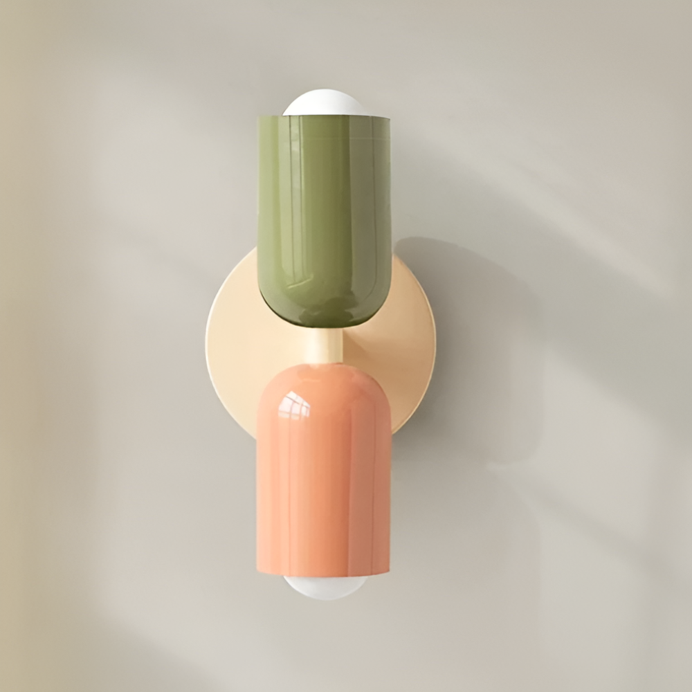 Nordic Two-Sided LED Wall Lamp for Modern Home Lighting Green Pink Beige 12 cm x 25 cm NaLani