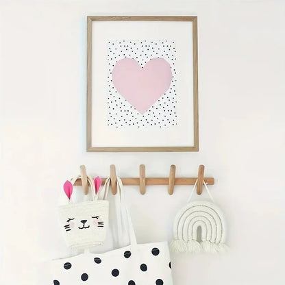 Nordic Wooden Wall Coat Rack With 4 Or 5 Hooks For Mounting NaLani