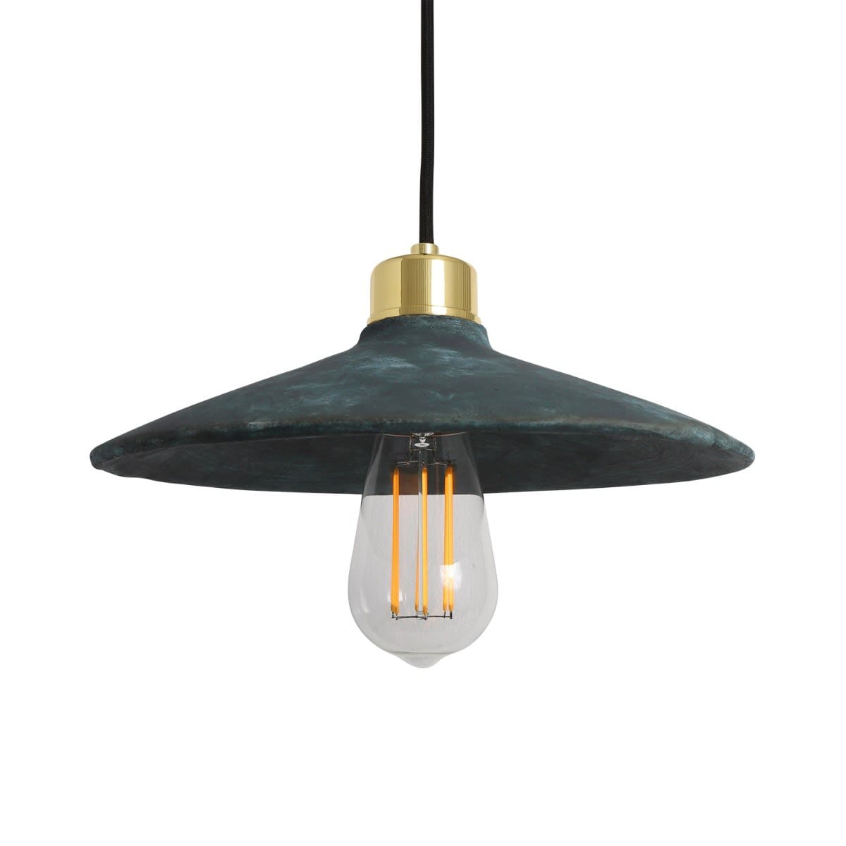 Organic Ceramic Pendant Light 28cm Blue Earth Edison Style Bulb Fixture NALANI