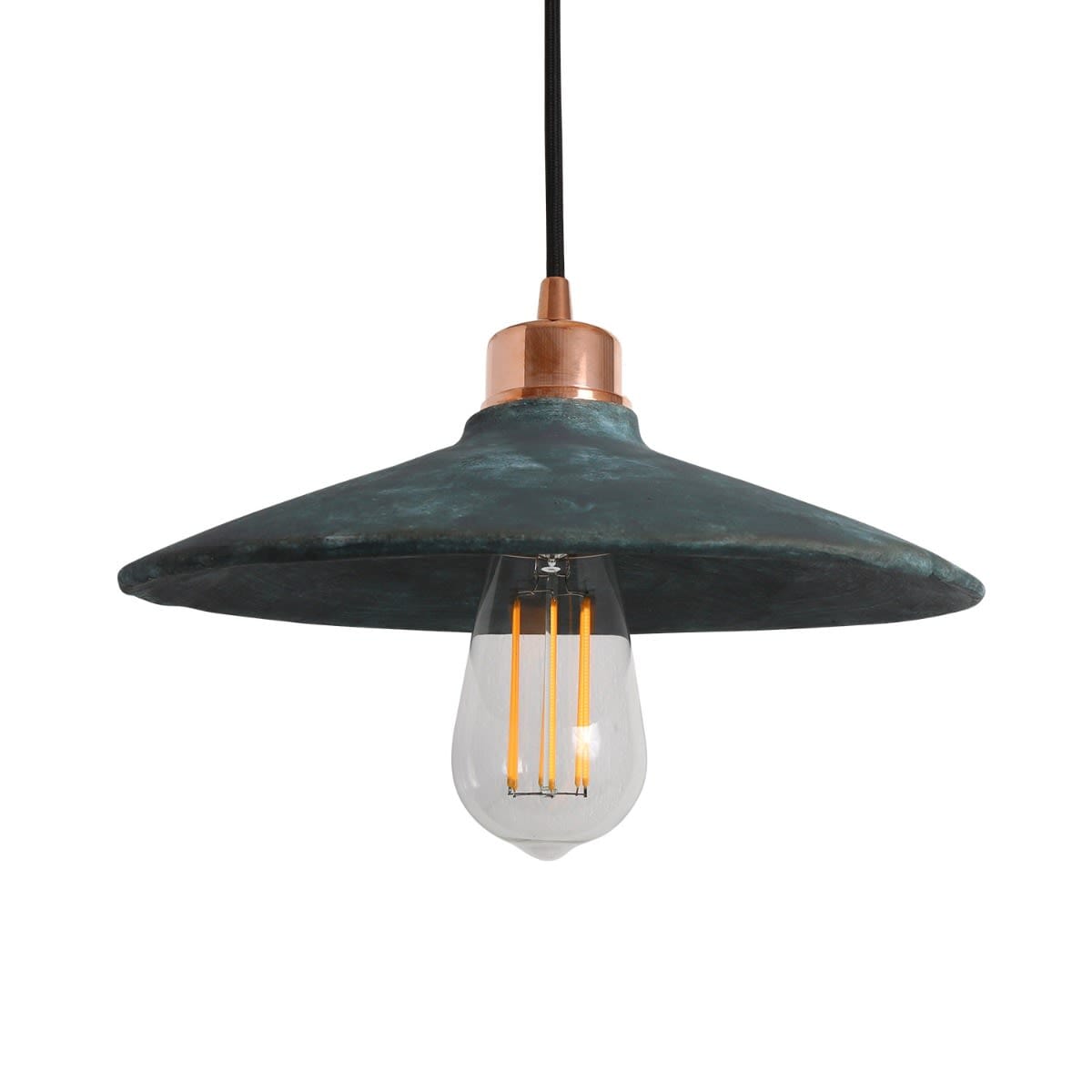 Organic Ceramic Pendant Light 28cm Blue Earth Edison Style Bulb Fixture NALANI