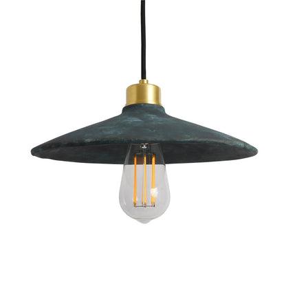 Organic Ceramic Pendant Light 28cm Blue Earth Edison Style Bulb Fixture NALANI